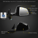 OEM Side Rear View Mirror Compatible with 2020-2023 Tesla Model Y Anti-Glare Glass with Mirror Memory Power Heated Power Folding