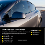 OEM Side Rear View Mirror Compatible with 2020-2023 Tesla Model Y Anti-Glare Glass with Mirror Memory Power Heated Power Folding